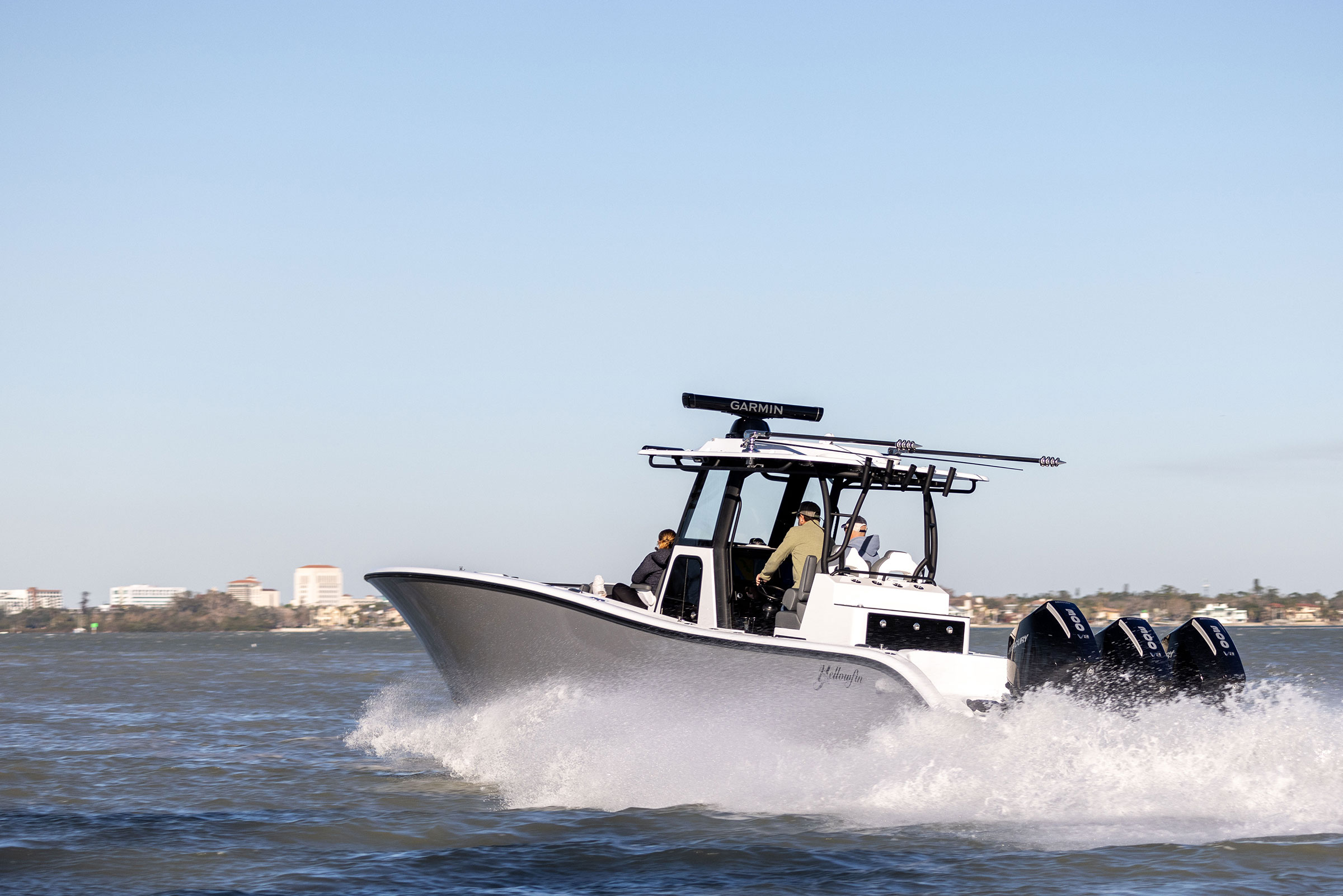 Fisherman on a Yellowfin 36 Offshore Center Console
