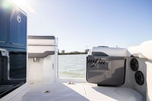 Yellowfin 36 offshore center console dive door