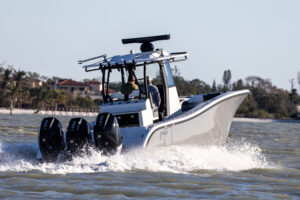Fisherman on a Yellowfin 36 Offshore Center Console