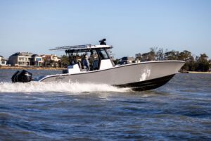 Fisherman on a Yellowfin 36 Offshore Center Console