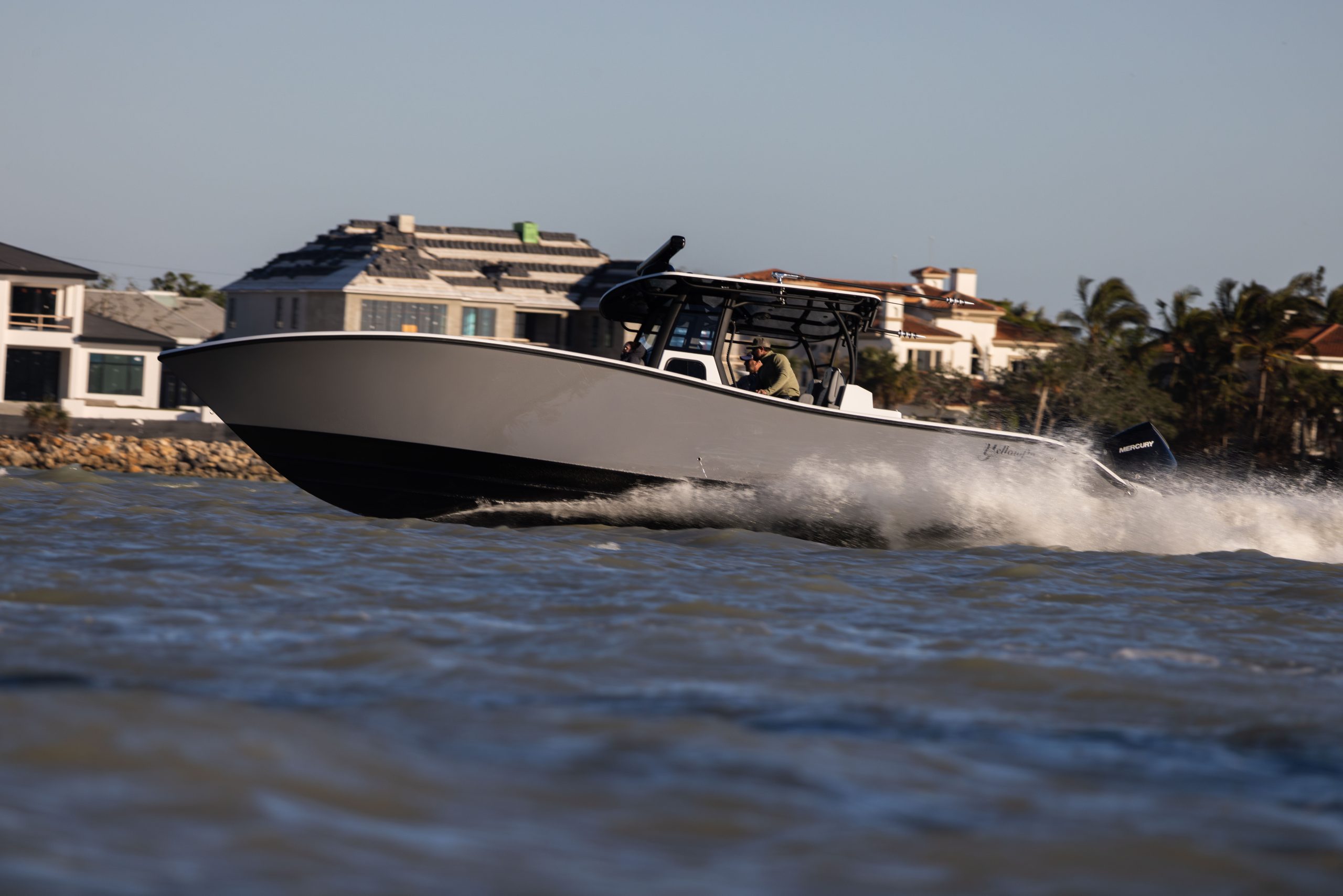 36 offshore running through water