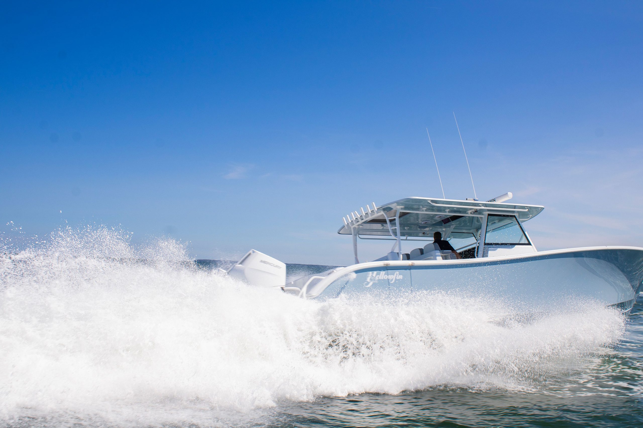 Yellowfin 42 Offshore center console fishing boat on the water