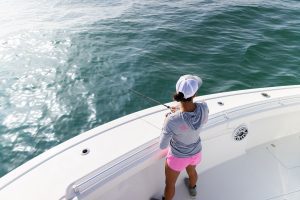 Connie Arias fishing on 36 offshore