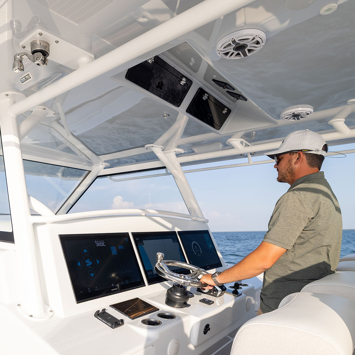 Expanded Console of the Yellowfin 54 Luxury Offshore Center Console Boat