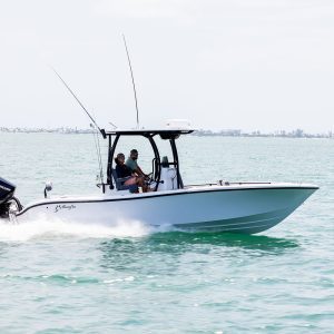 Anglers driving the Yellowfin 26 Hybrid Bay Boat