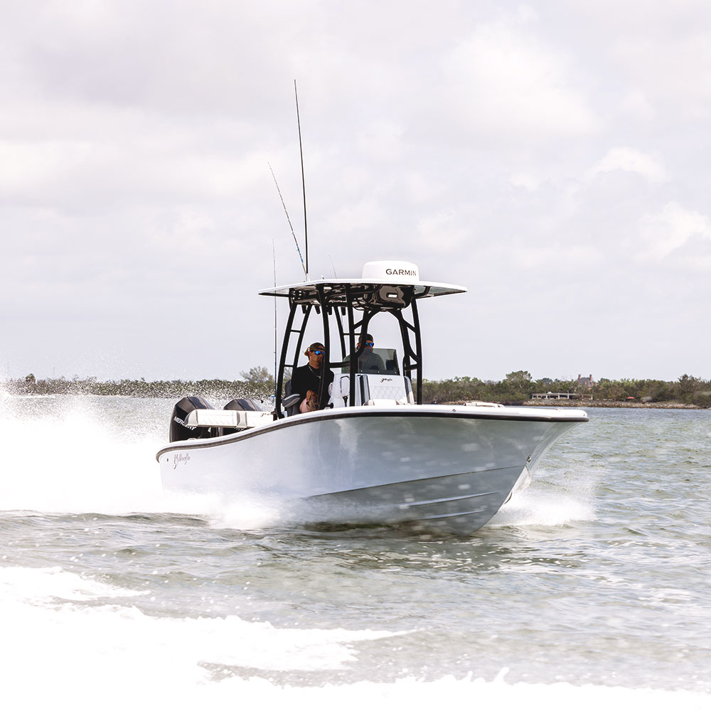 Anglers driving the Yellowfin 26 Hybrid Bay Boat